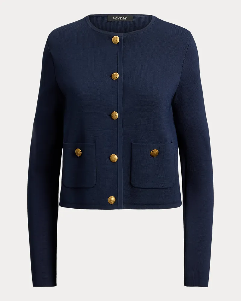 Ralph Lauren Kurz geschnittene Pulloverjacke Blue