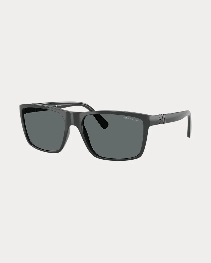 Ralph Lauren Gestreifte, rechteckige Sonnenbrille Grey