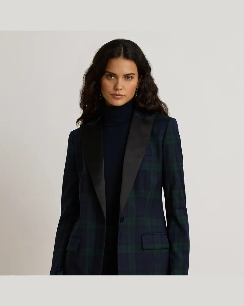 Ralph Lauren Black-Watch-Twillblazer mit Satinbesatz Multi