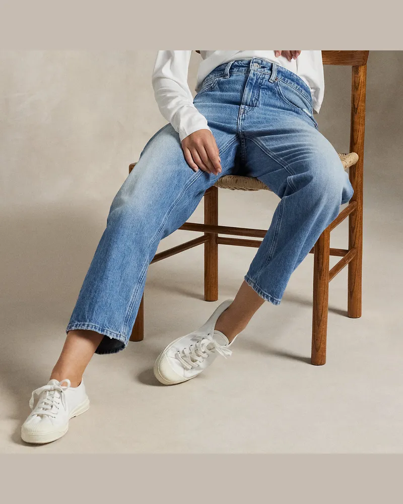 Ralph Lauren Legere, konisch zulaufende Jeans Blue