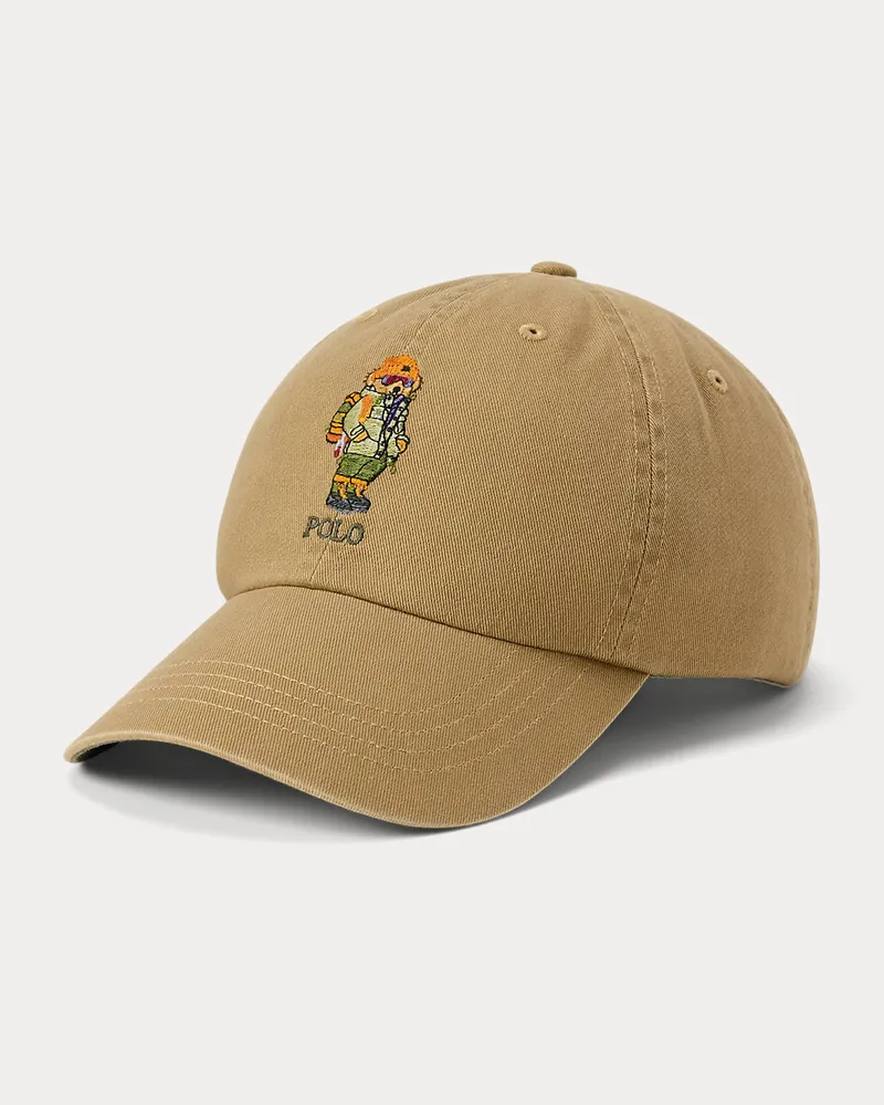 Ralph Lauren Twill-Baseballkappe mit Polo Bear Tan