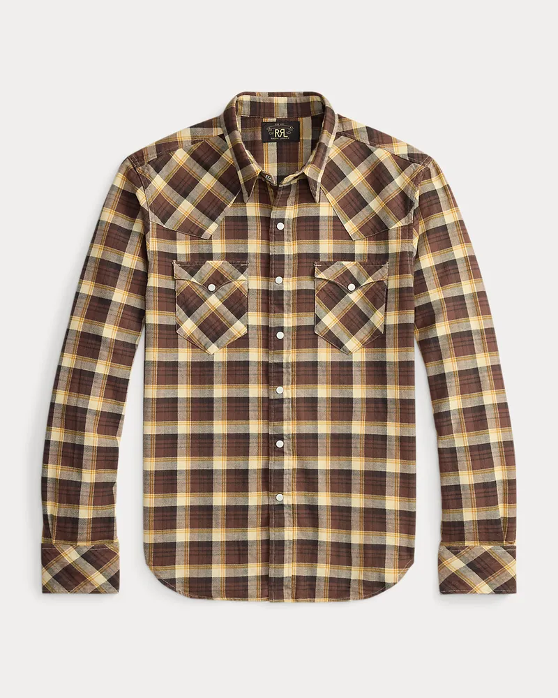 Ralph Lauren Kariertes Slim-Fit Westernhemd aus Twill Brown