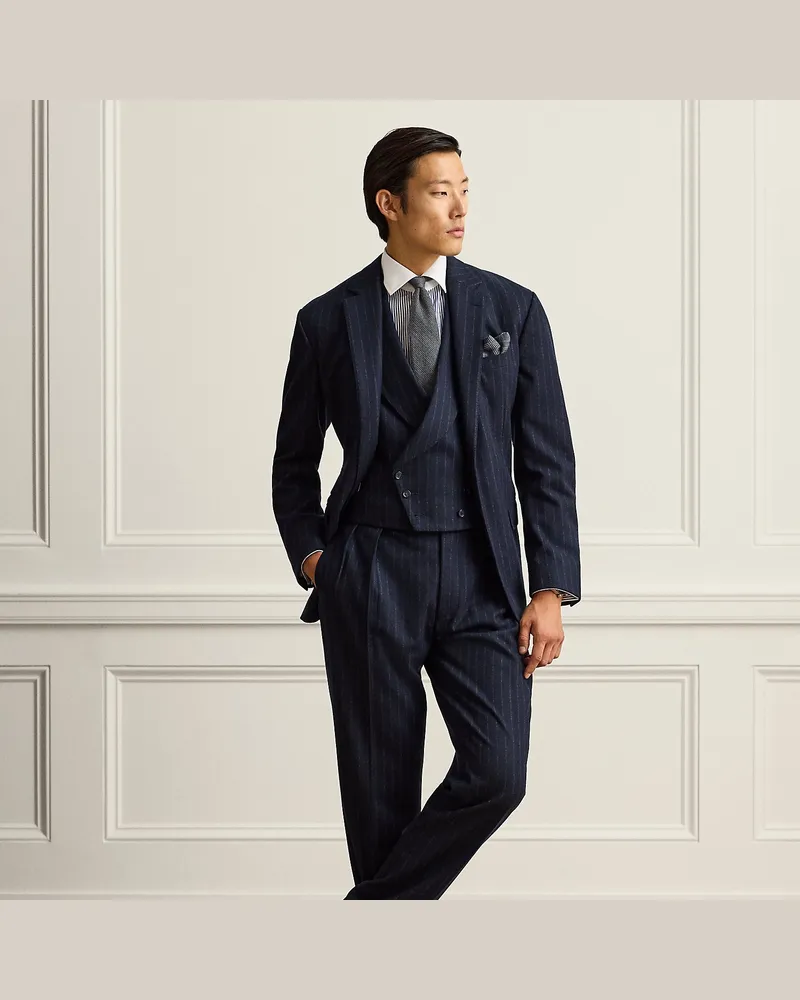 Ralph Lauren Handgeschneiderter Streifenanzug Kent Blue