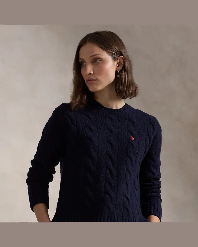 Ralph Lauren Classic-Fit Zopfmusterpullover Blue
