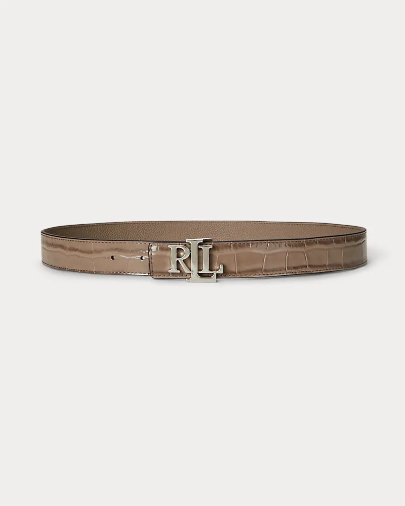 Ralph Lauren Wendbarer Ledergürtel mit Logo Brown