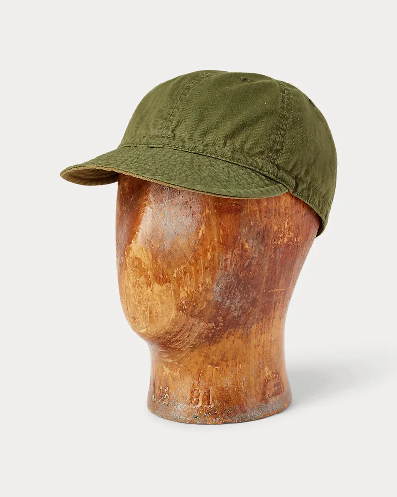 Ralph Lauren Fischgrat-Kappe im Arbeiter-Stil Green