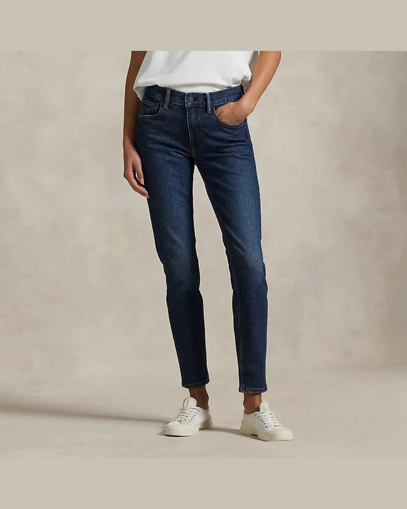 Ralph Lauren Super-Slim-Jeans mit mittlerer Leibhöhe Blue
