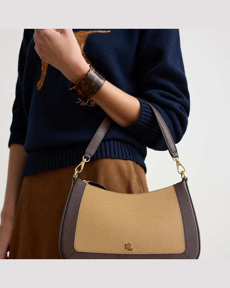 Ralph Lauren Mittelgroße Ledertasche Danni Brown