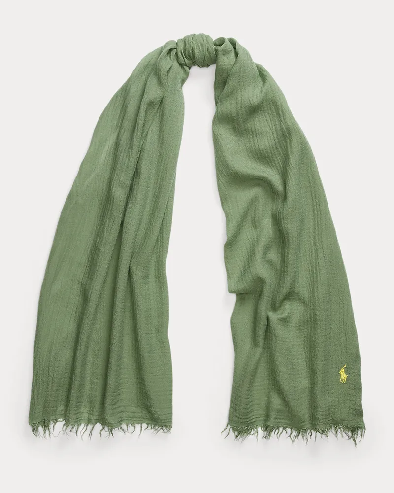 Ralph Lauren Schal mit Fransenbesatz Green
