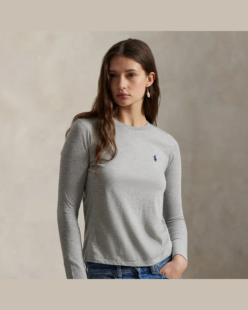 Ralph Lauren Classic-Fit Langarm-T-Shirt aus Jersey Grey