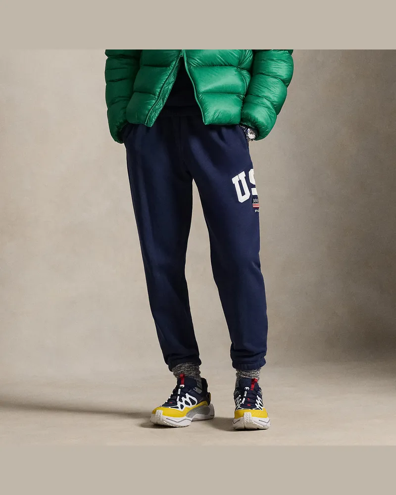 Ralph Lauren Fleece-Jogginghose mit Flagge Blue