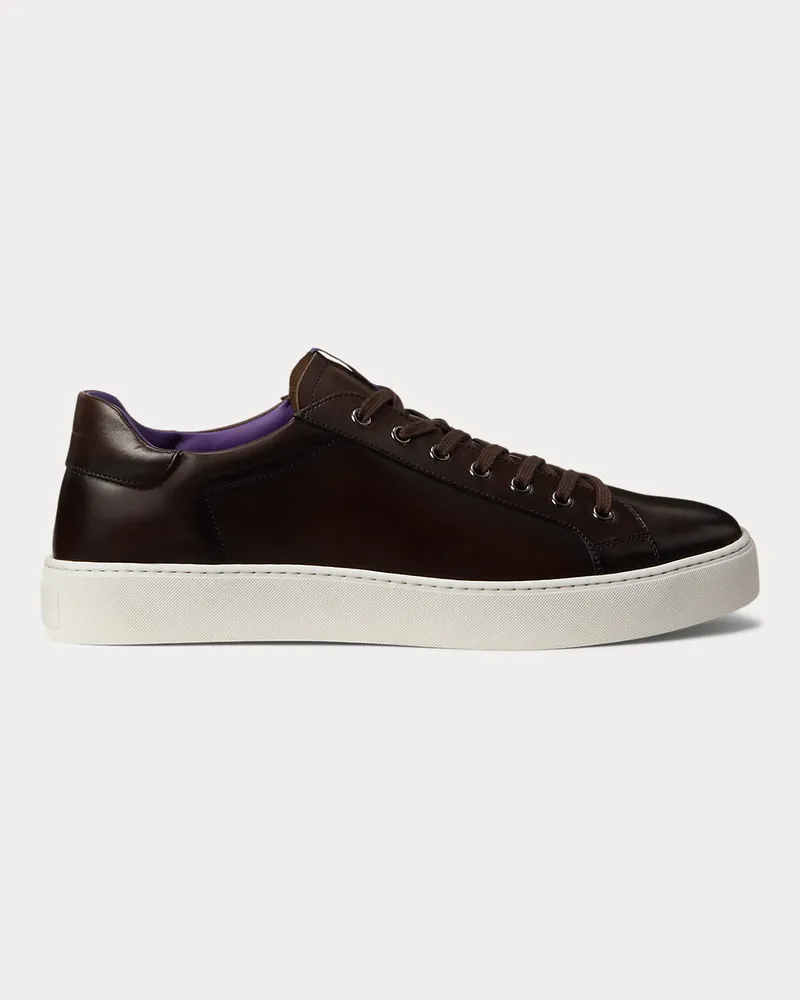 Ralph Lauren Sneaker Severn aus poliertem Kalbsleder Brown