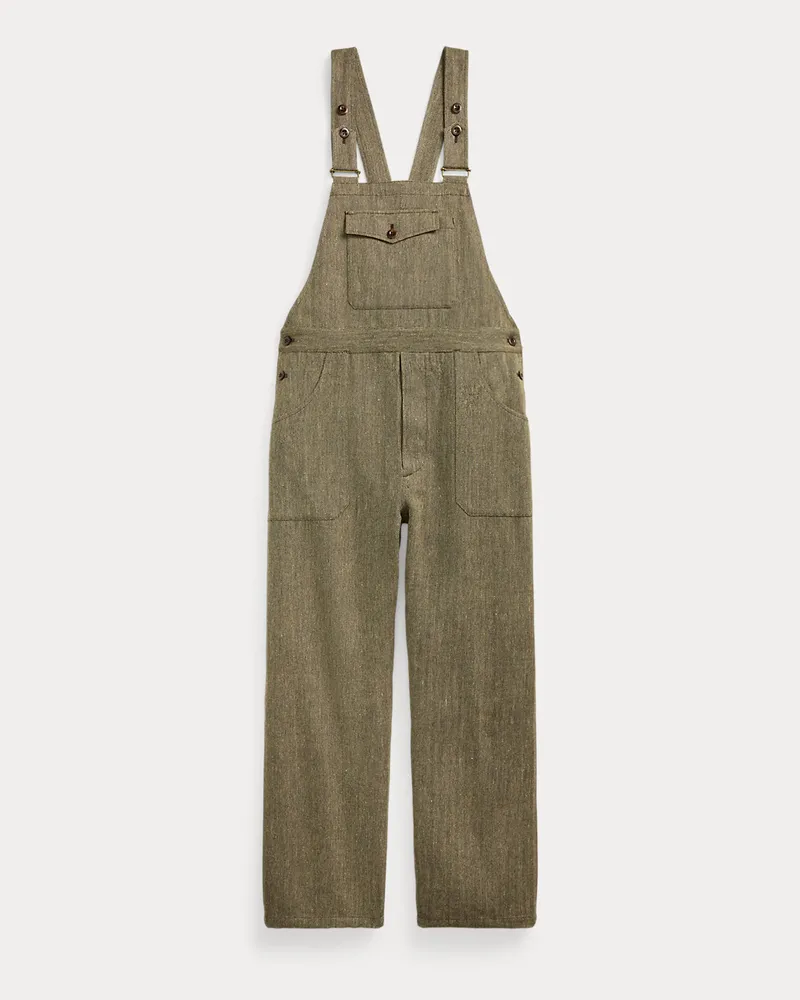 Ralph Lauren Wollmisch-Overall mit Fischgratmuster Brown