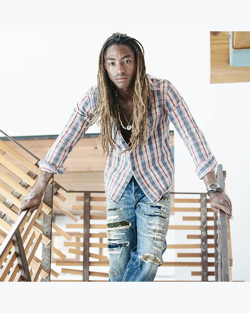 Ralph Lauren Kariertes Arbeitshemd aus Twill Blue