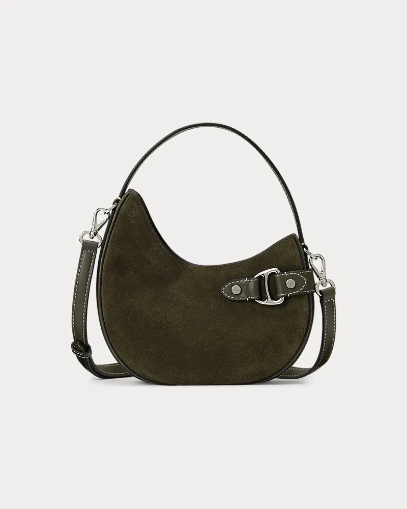Ralph Lauren Kleine Umhängetasche Tasha aus Wildleder Green