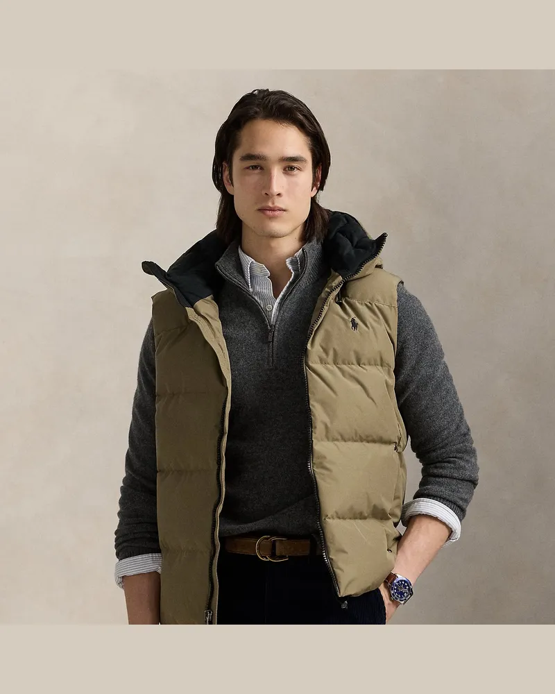 Ralph Lauren Daunenweste mit Kapuze Brown
