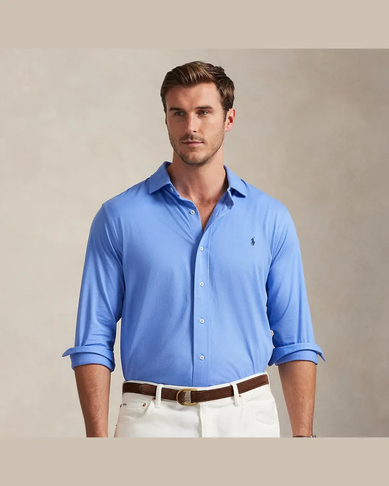 Ralph Lauren Große Größen - Jerseyhemd mit gespreiztem Kragen Blue