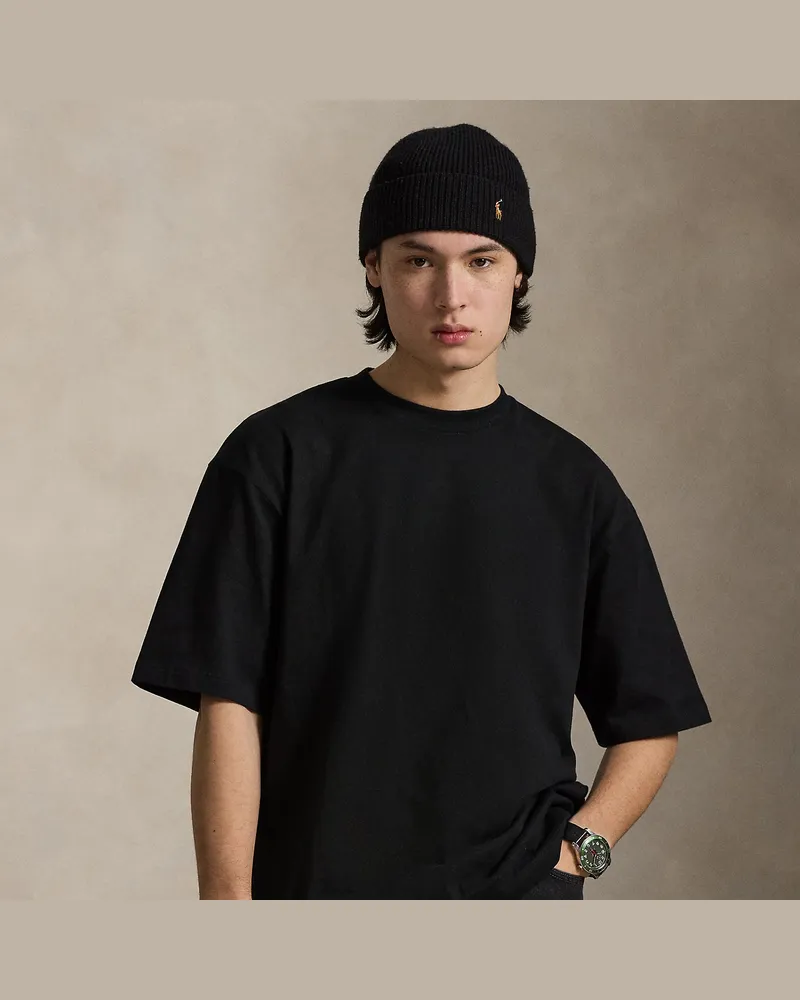 Ralph Lauren Angerautes Relaxed-Fit Jersey-T-Shirt Black