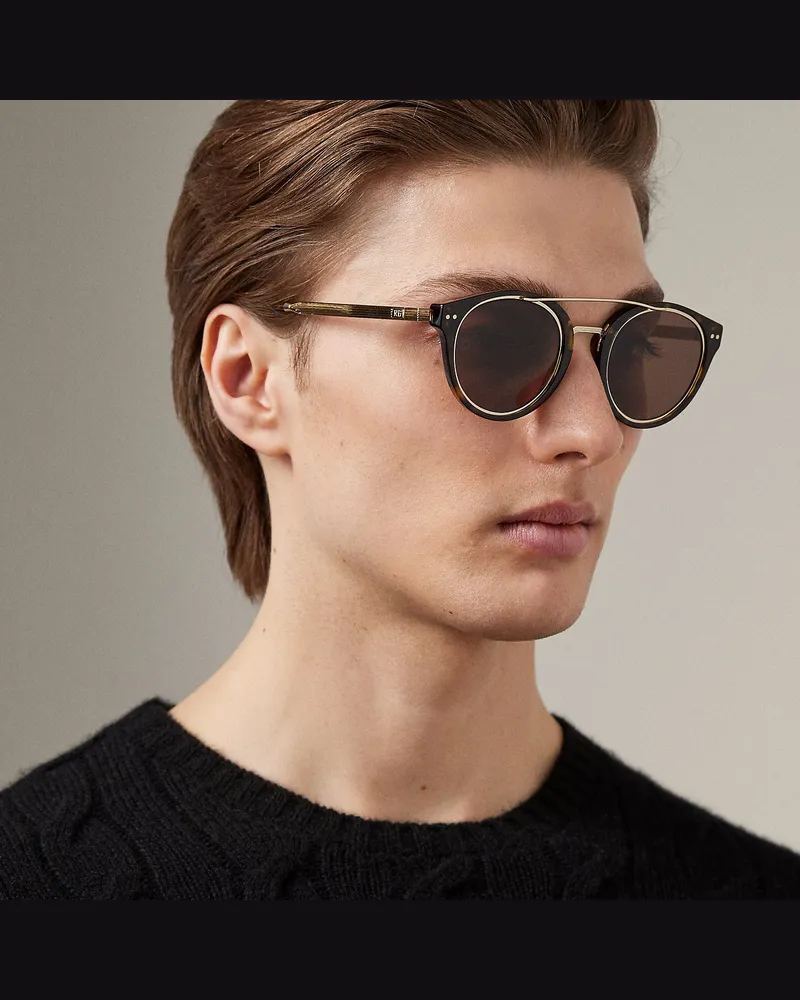 Ralph Lauren Runde Sonnenbrille im Art-déco-Stil Gold