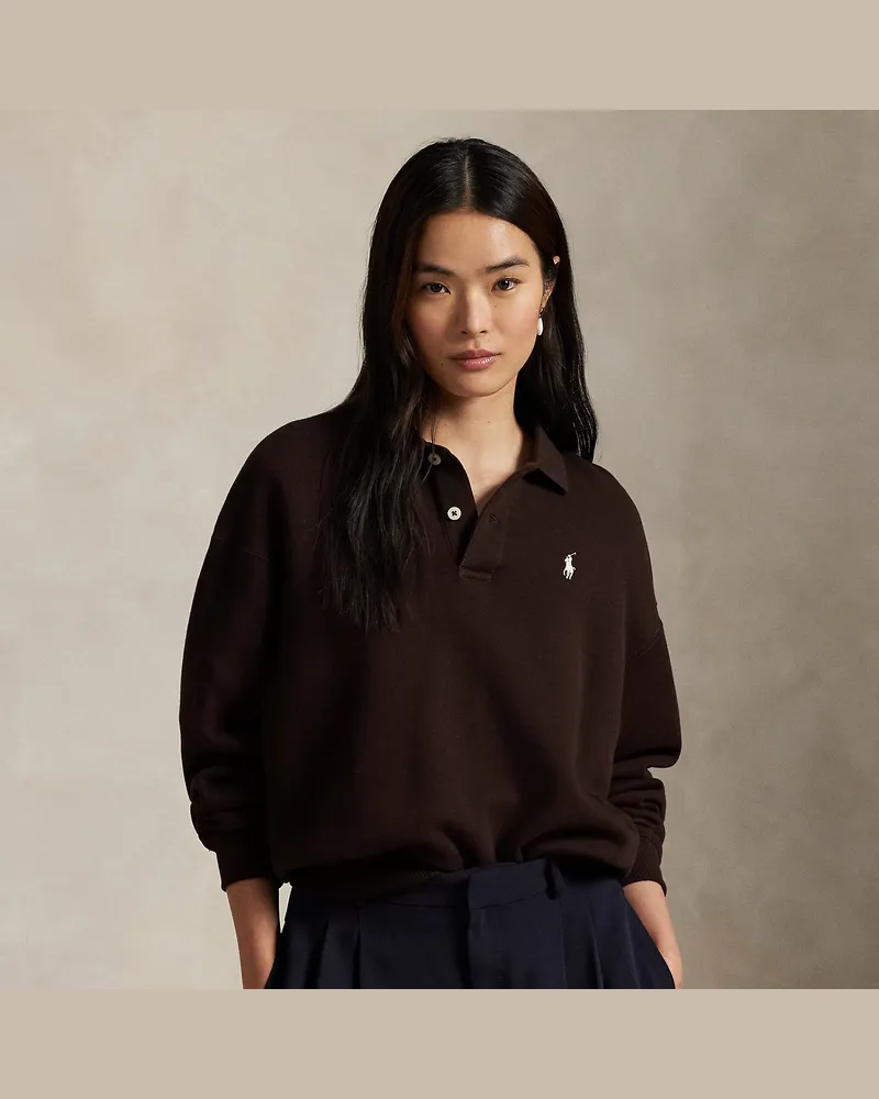 Ralph Lauren Fleecepullover mit Polokragen Brown