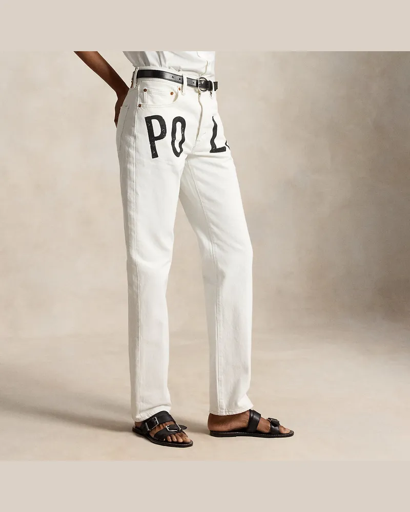 Ralph Lauren Relaxed-Straight-Fit Jeans mit Logo Cream