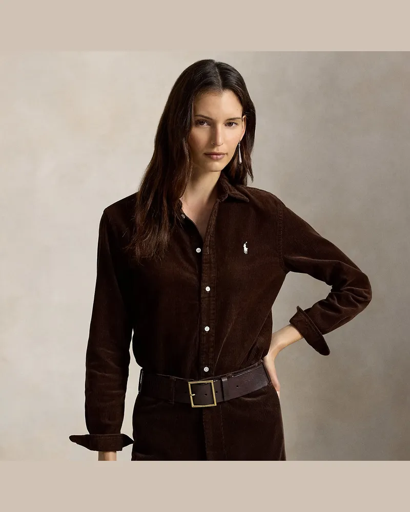 Ralph Lauren Classic-Fit Hemd aus Baumwollkordsamt Brown