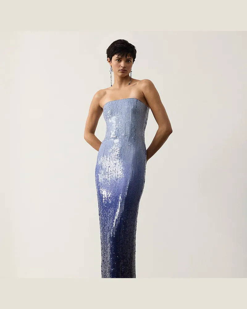 Ralph Lauren Verziertes Abendkleid Jennette Blue