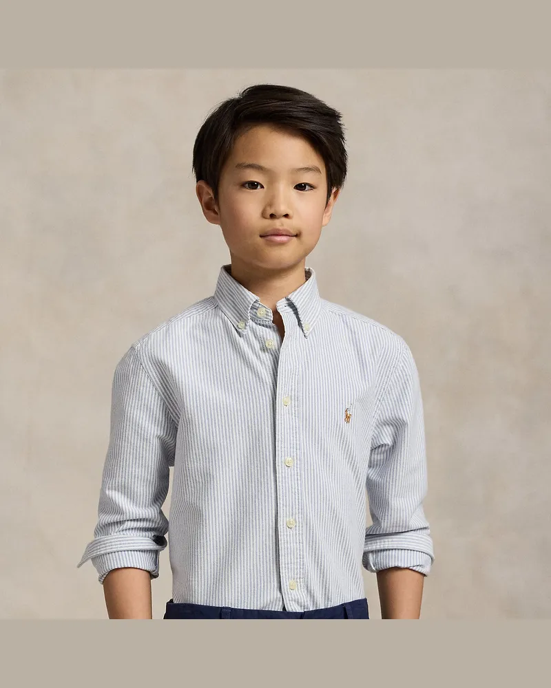 Ralph Lauren Gestreiftes Hemd aus Baumwolloxford Blue