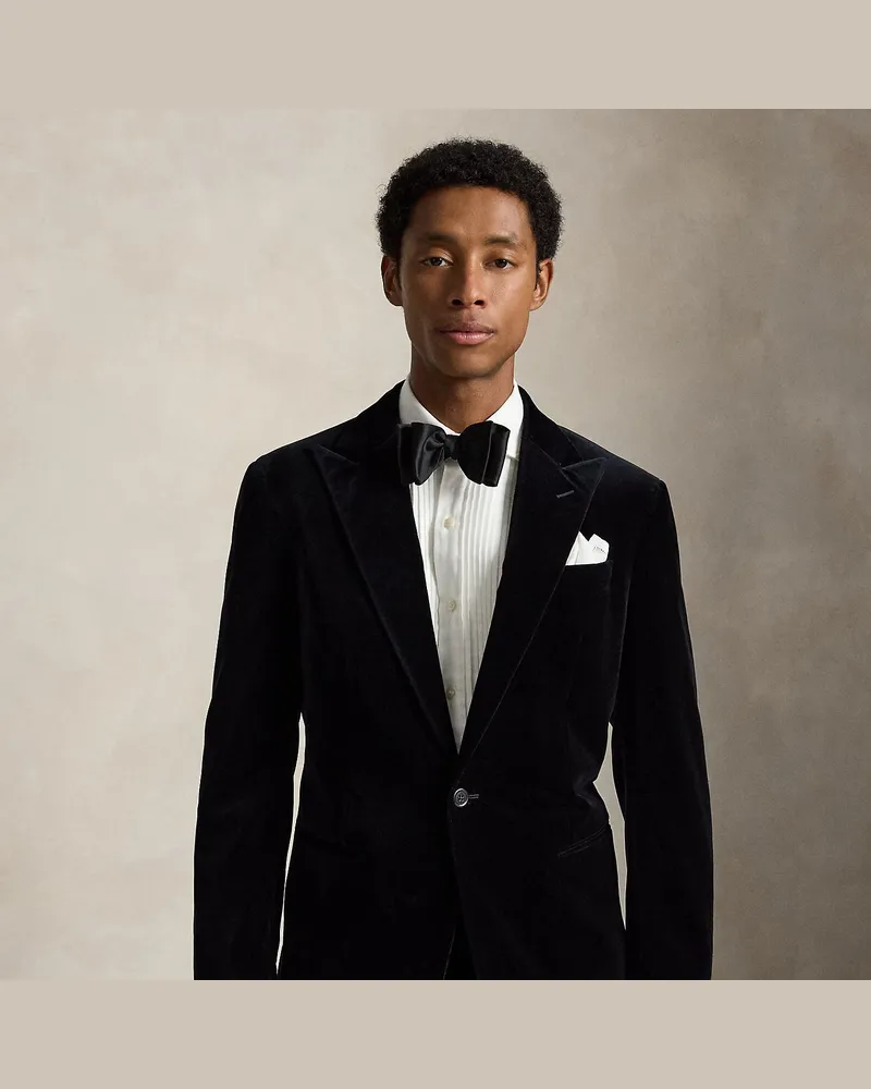 Ralph Lauren Tailored-Fit Polo-Anzugjacke aus Samt Black