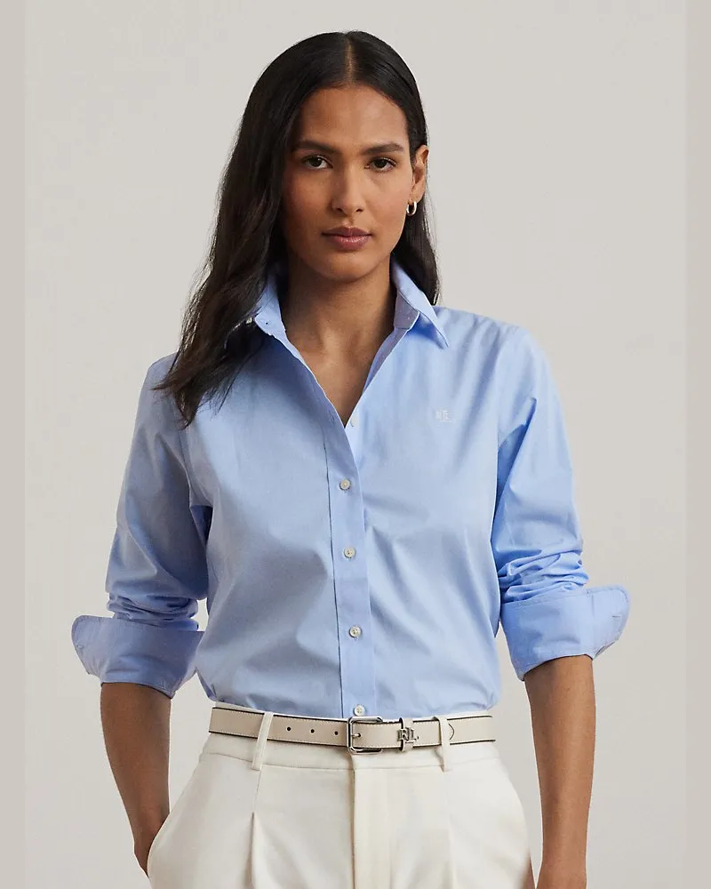 Ralph Lauren Pflegeleichtes Hemd aus Baumwollstretch Blue