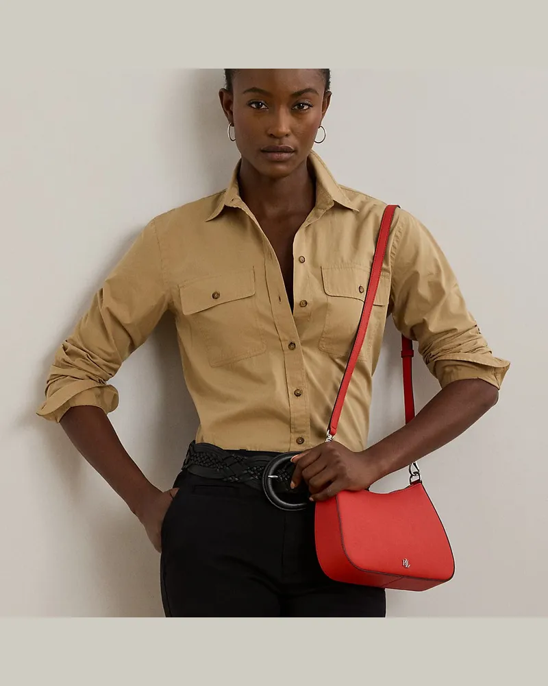 Ralph Lauren Mittelgroße Ledertasche Danni Orange