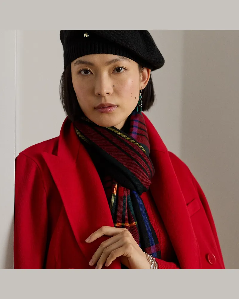 Ralph Lauren Baskenmütze mit Korbstrickmuster Black