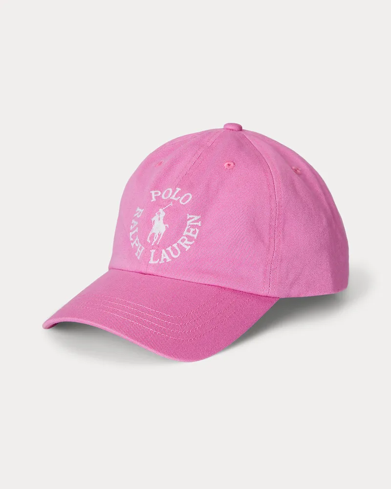 Ralph Lauren Logo-Baseballkappe aus Baumwolltwill Pink