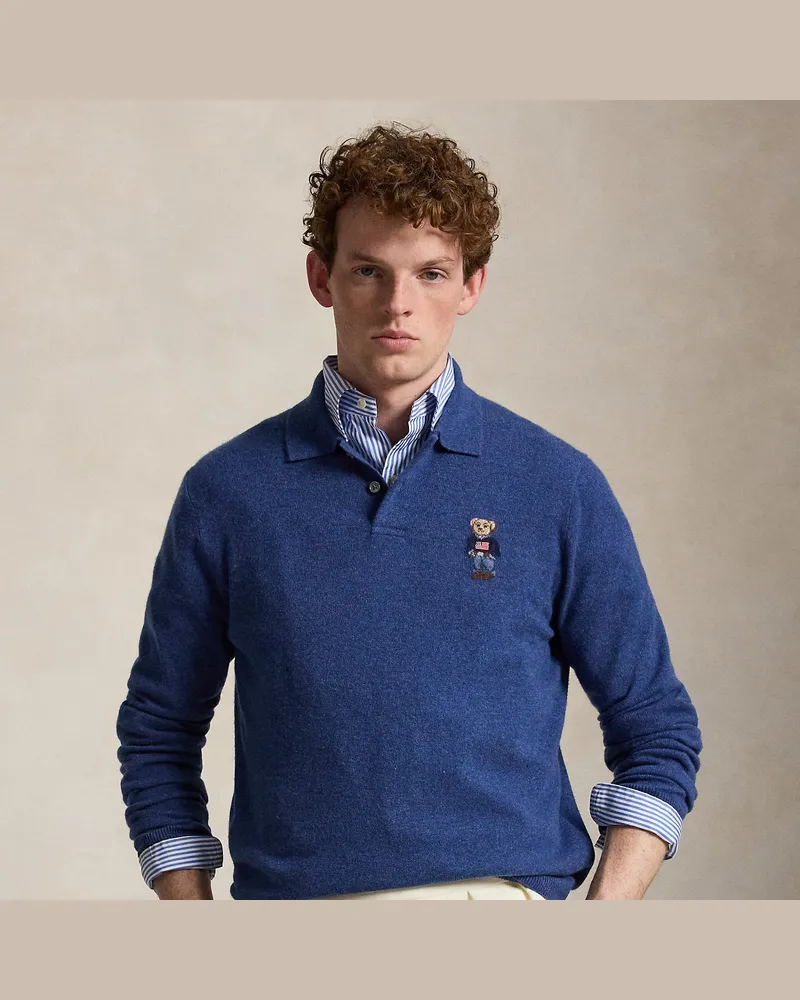 Ralph Lauren Kaschmirpullover mit Polo Bear Blue