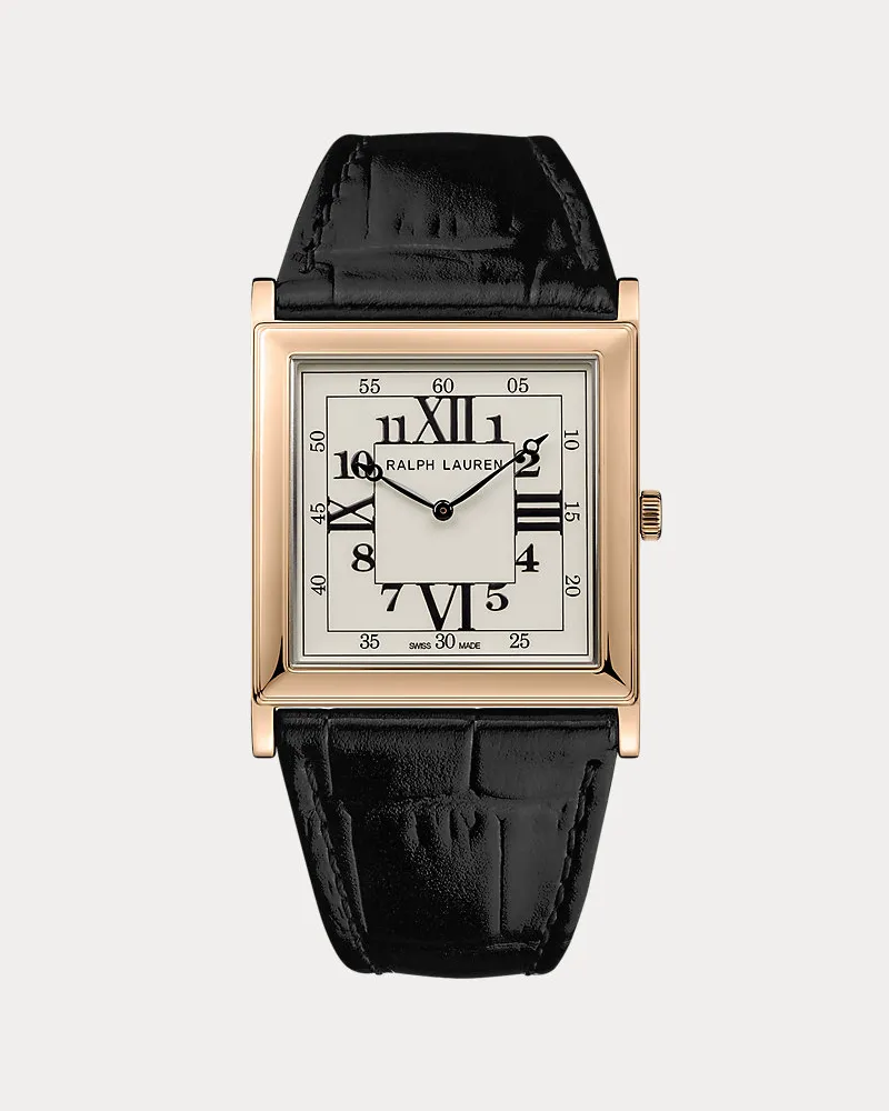Ralph Lauren 32 mm RL867 Roségold weißes Zifferblatt White