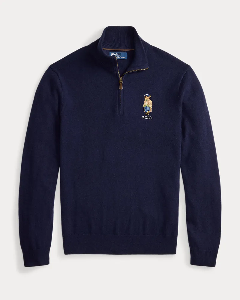 Ralph Lauren Wollpullover mit Polo Bear Blue