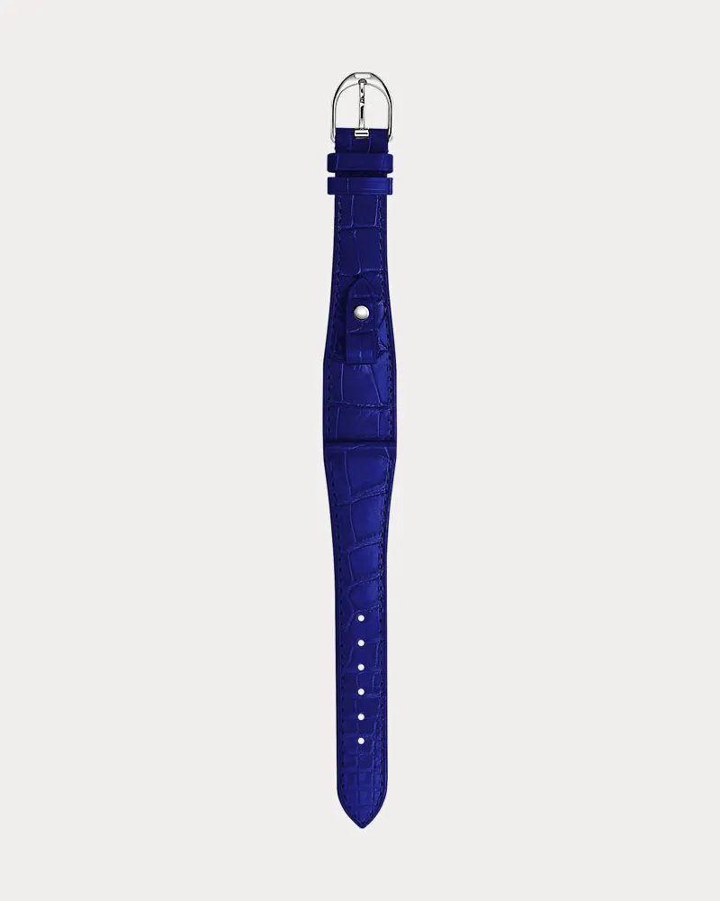 Ralph Lauren Medium-Stirrup-Armband, Alligatorleder Blue