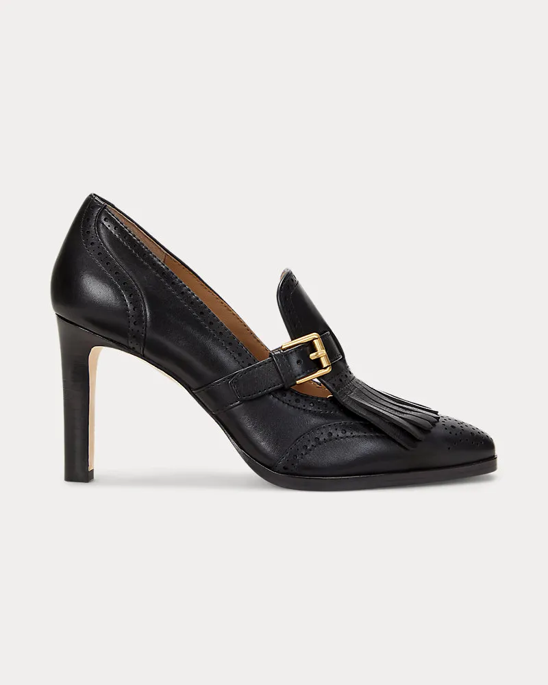 Ralph Lauren Pumps Colleen aus perforiertem Leder Black
