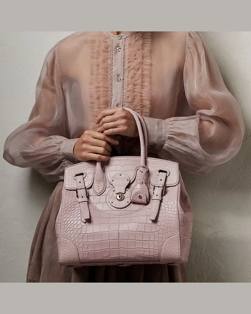 Ralph Lauren Tasche Soft Ricky 33 aus Alligatorleder Pink