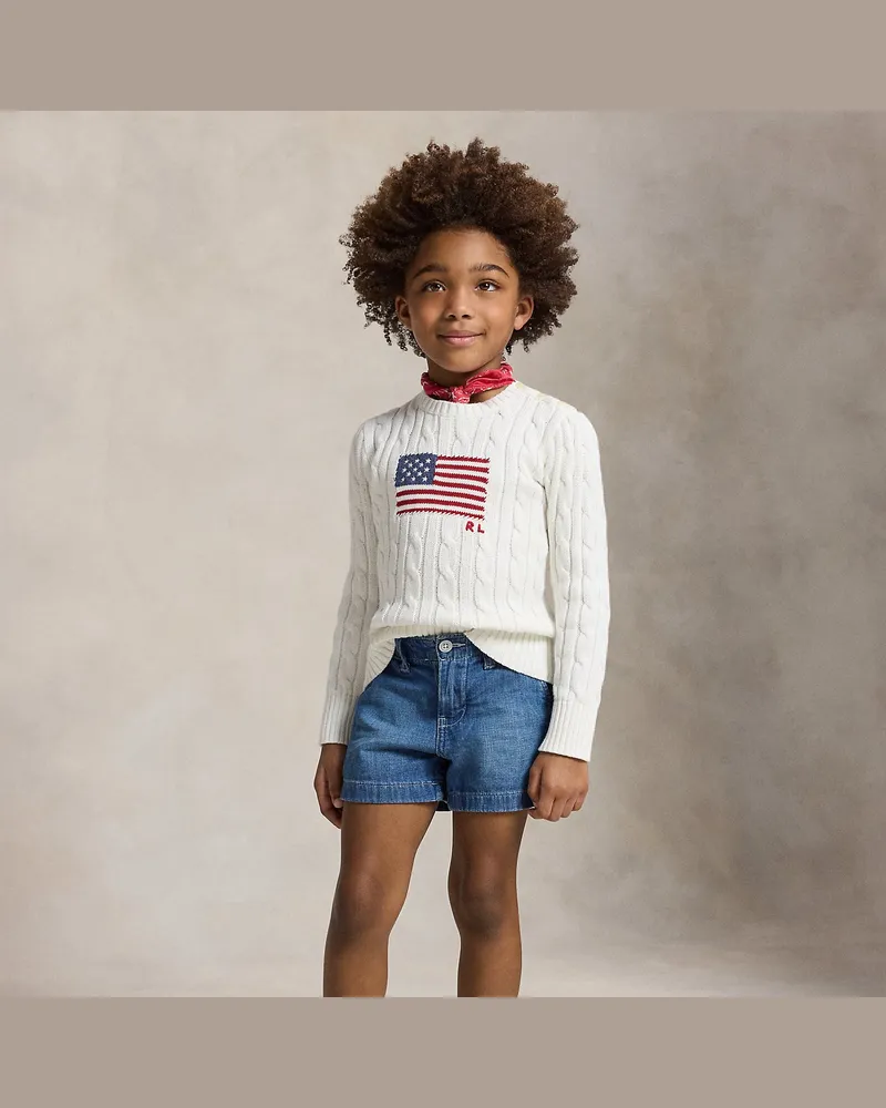 Ralph Lauren Indigofarbene Denim-Shorts aus Baumwolle Blue