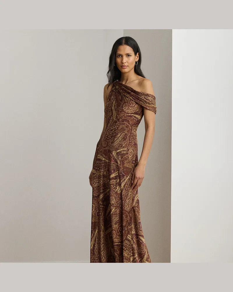 Ralph Lauren Schulterfreies Abendkleid mit Schnalle Multi