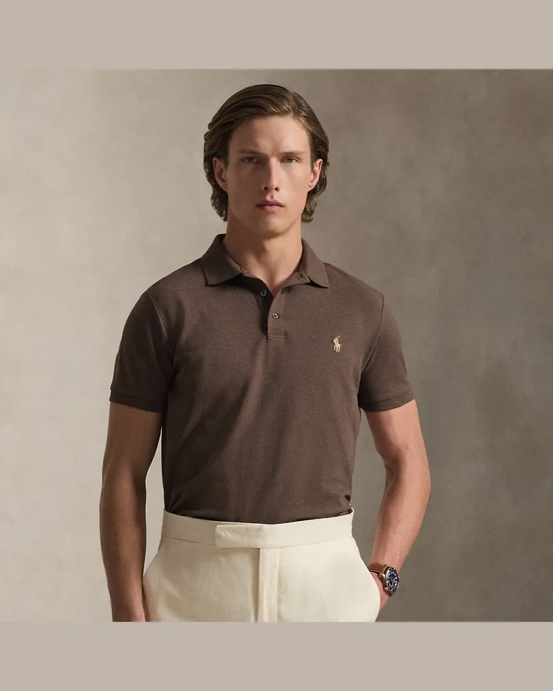 Ralph Lauren Custom-Slim-Fit Piqué-Poloshirt Brown