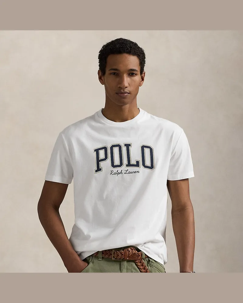 Ralph Lauren Custom-Slim-Fit Jersey-T-Shirt mit Logo White