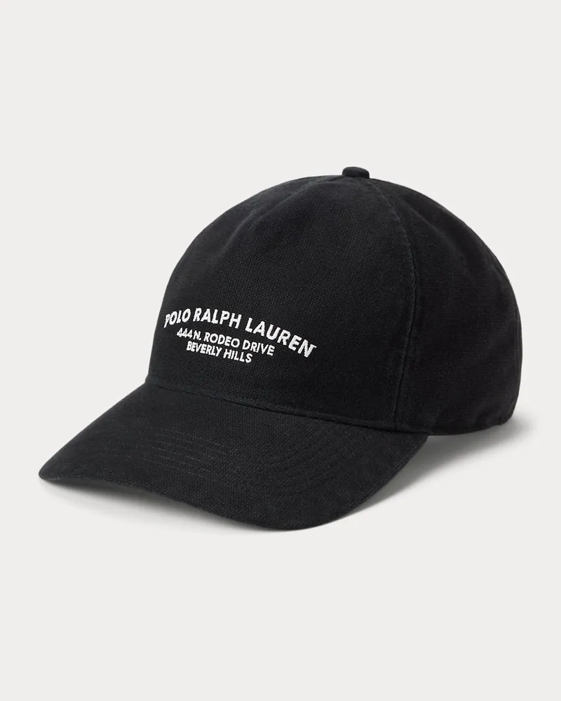 Ralph Lauren Bestickte Baseballkappe aus Baumwolle Black