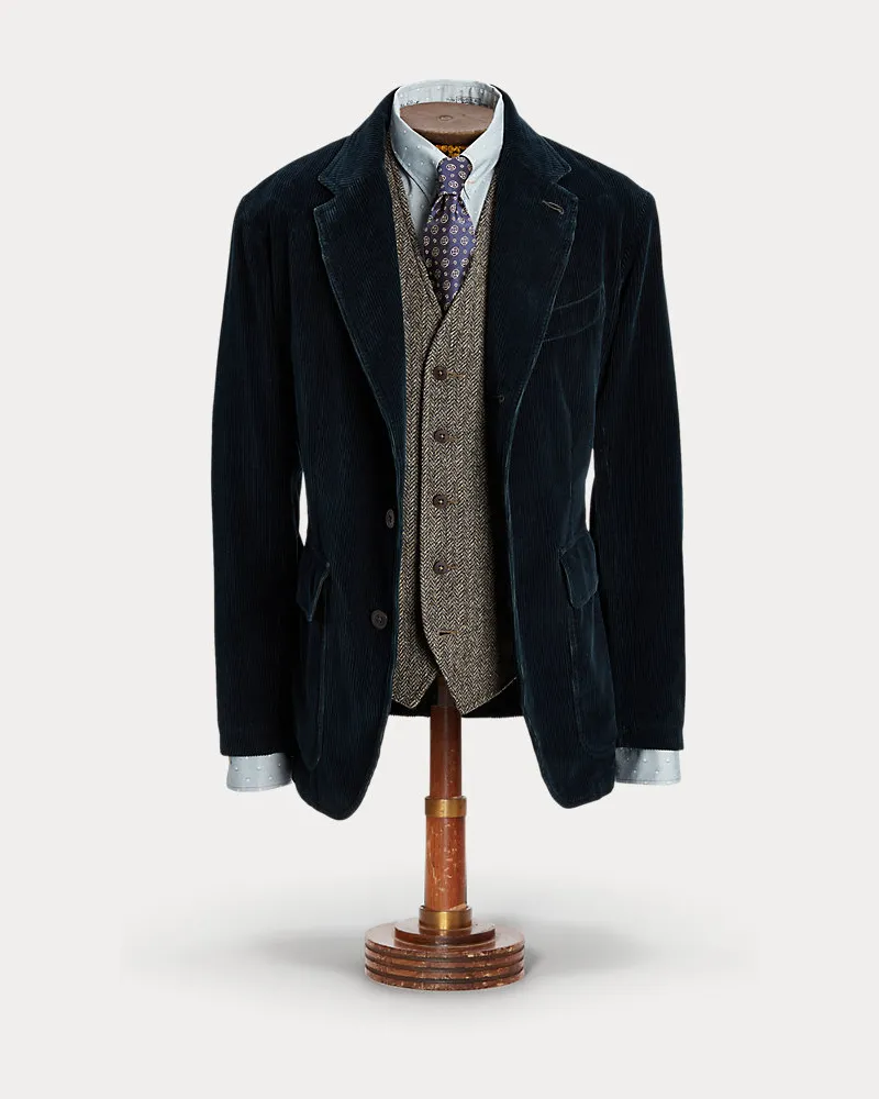 Ralph Lauren Unkonstruierter Indigo-Cord-Sportmantel Blue