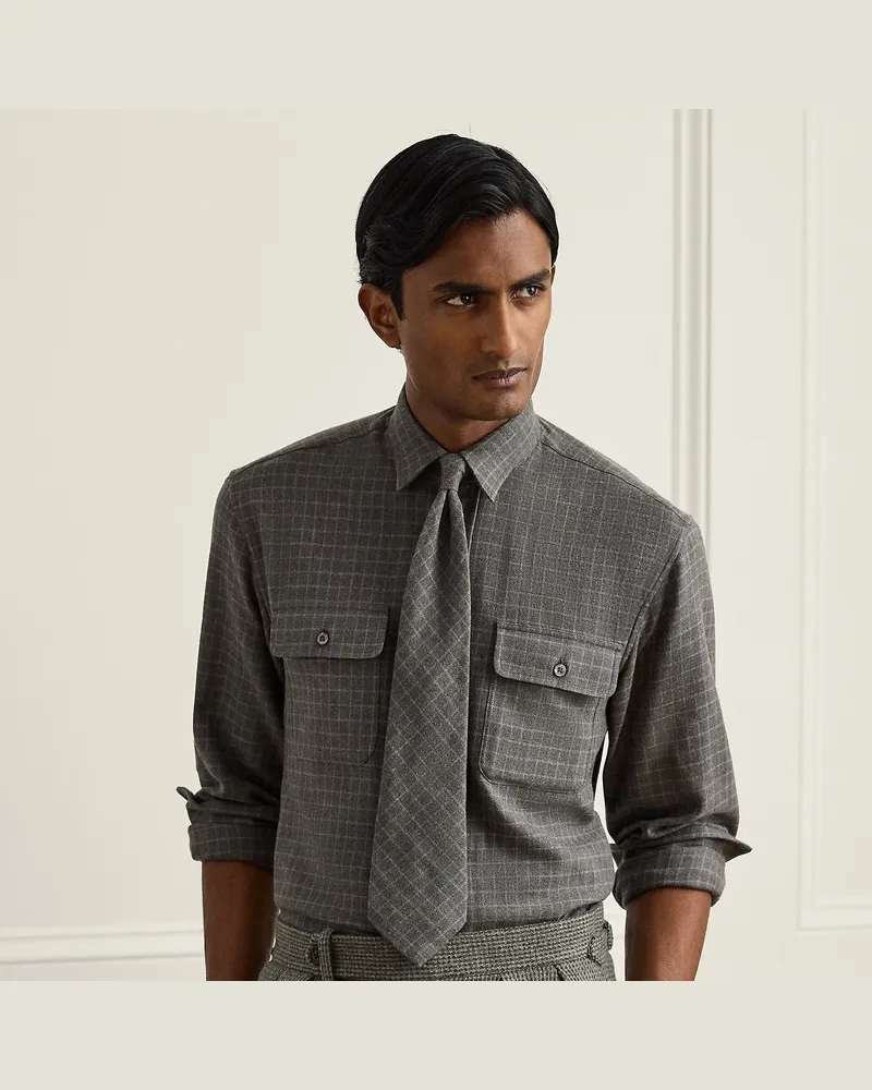 Ralph Lauren Tattersall-Flanellhemd Grey