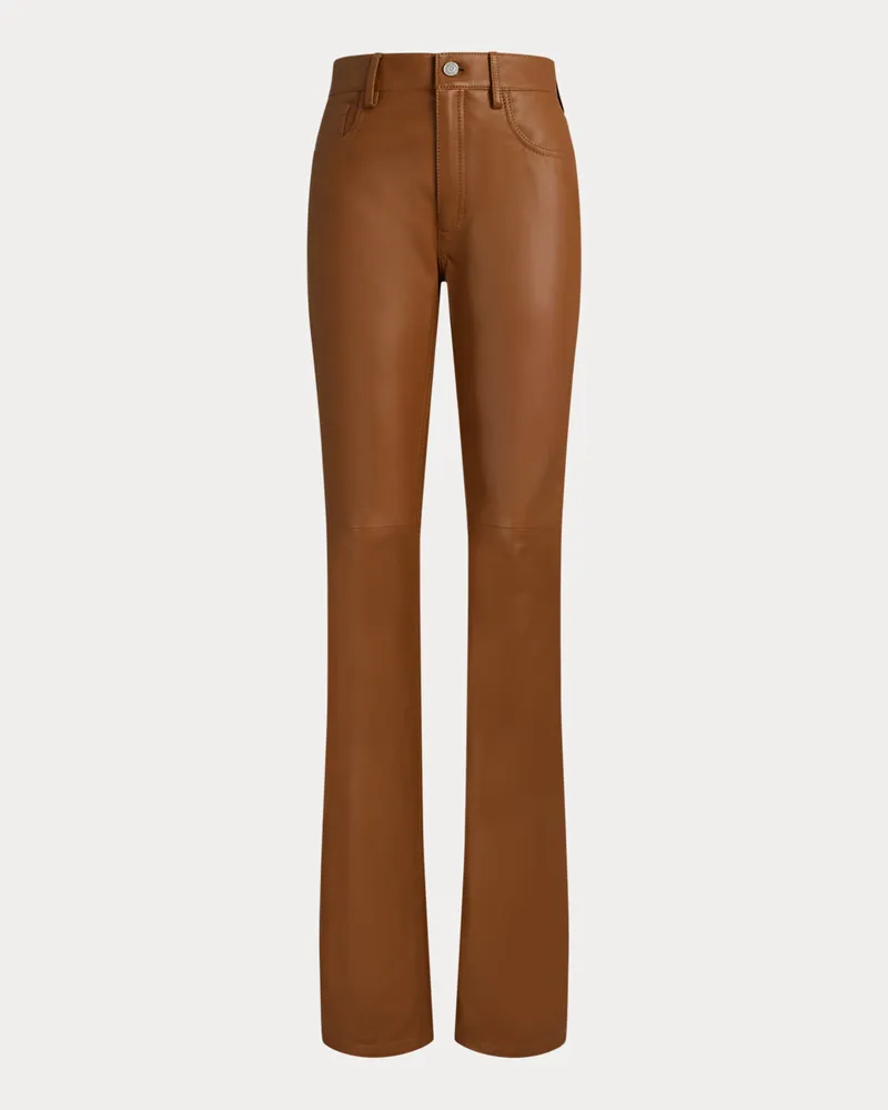 Ralph Lauren Hose Scottie aus Lammleder Brown