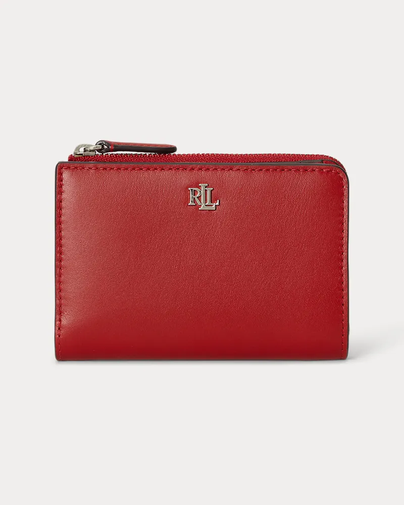 Ralph Lauren Kleine Bi-Fold-Brieftasche aus Leder Red