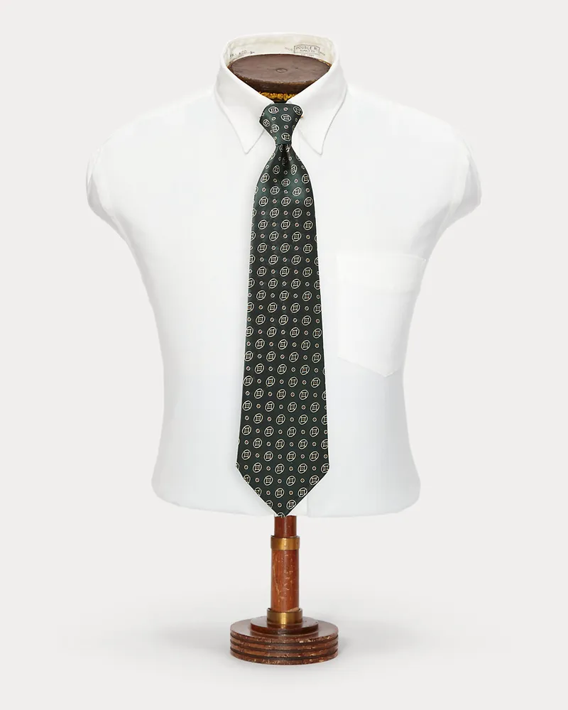 Ralph Lauren Handgefertigte Seidenjacquard-Krawatte Green