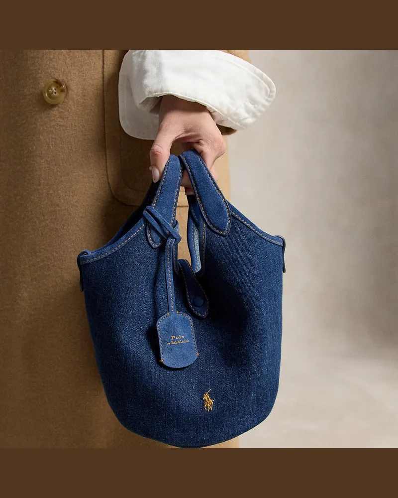 Ralph Lauren Kleine Hybrid-Tasche Polo Play aus Denim Blue